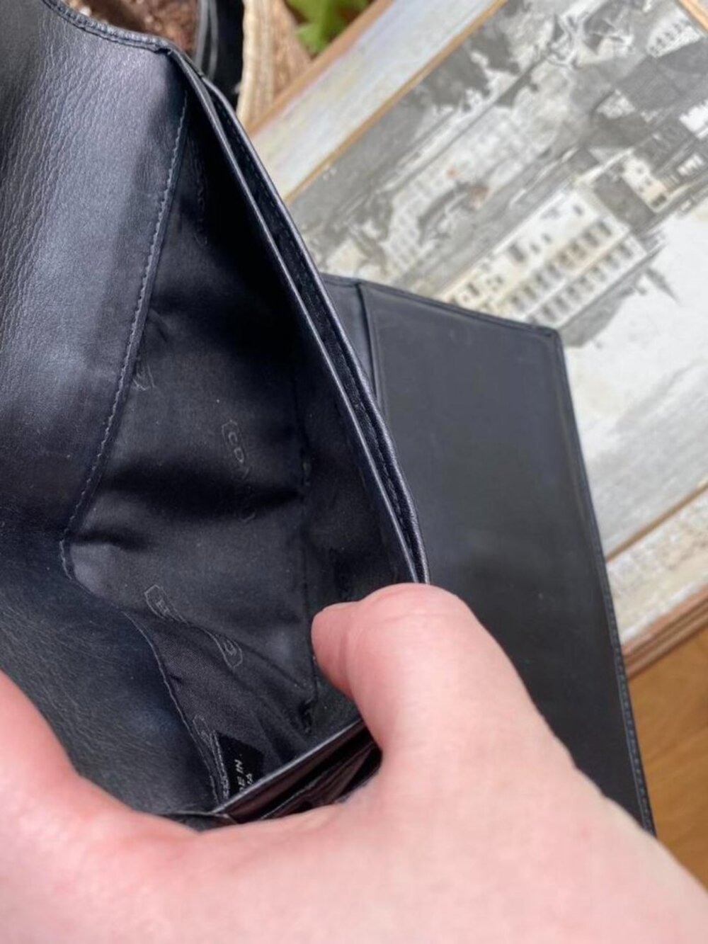 Vtg Y2K Black Coach Soho Signature C Large Buckle Snap Wallet w Silver Hardware - Picture 5 of 8